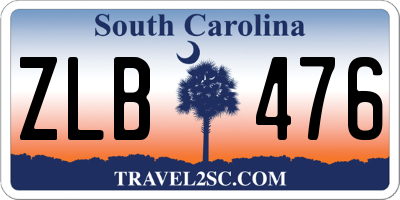 SC license plate ZLB476