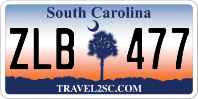 SC license plate ZLB477