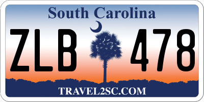 SC license plate ZLB478