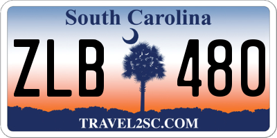SC license plate ZLB480