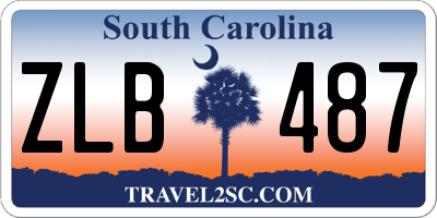 SC license plate ZLB487