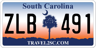 SC license plate ZLB491