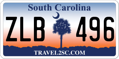 SC license plate ZLB496