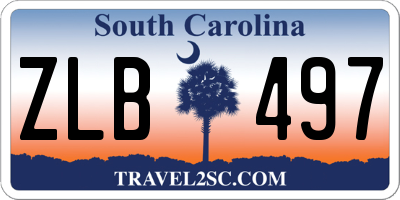 SC license plate ZLB497
