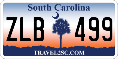 SC license plate ZLB499