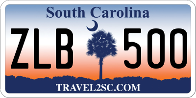 SC license plate ZLB500