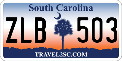 SC license plate ZLB503