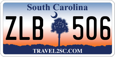 SC license plate ZLB506