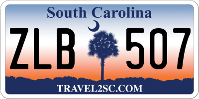 SC license plate ZLB507