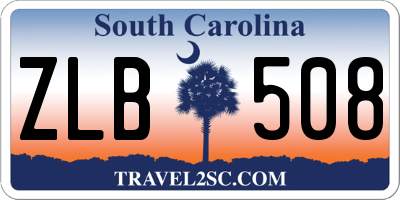 SC license plate ZLB508