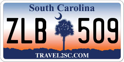 SC license plate ZLB509