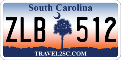 SC license plate ZLB512