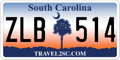SC license plate ZLB514