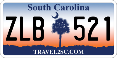 SC license plate ZLB521