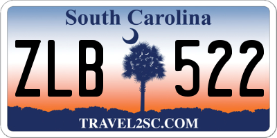 SC license plate ZLB522