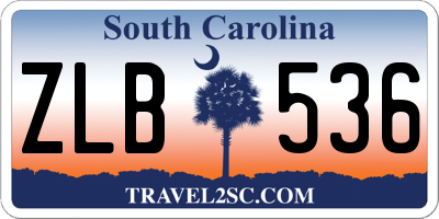 SC license plate ZLB536