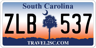 SC license plate ZLB537