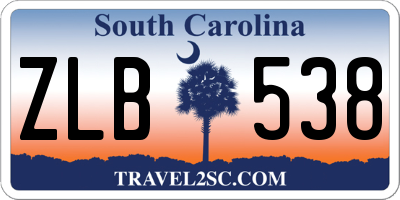 SC license plate ZLB538