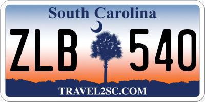 SC license plate ZLB540