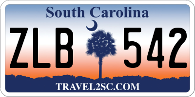 SC license plate ZLB542