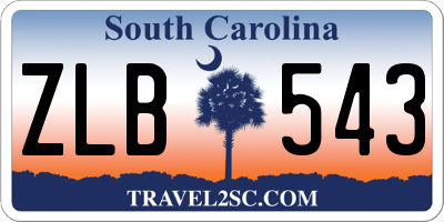 SC license plate ZLB543