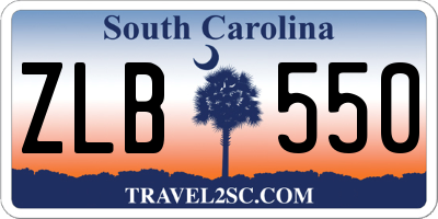 SC license plate ZLB550