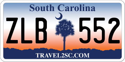 SC license plate ZLB552