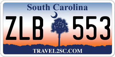 SC license plate ZLB553