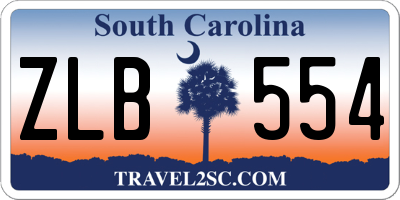 SC license plate ZLB554