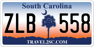 SC license plate ZLB558