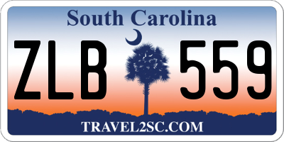 SC license plate ZLB559