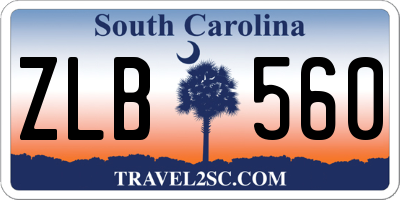 SC license plate ZLB560