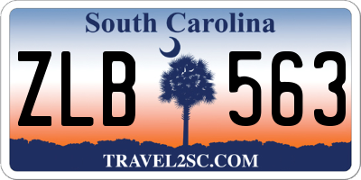 SC license plate ZLB563