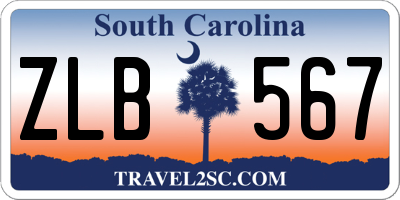 SC license plate ZLB567