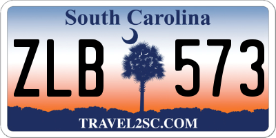 SC license plate ZLB573