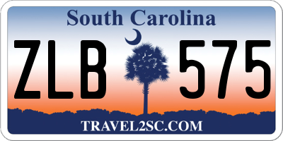 SC license plate ZLB575