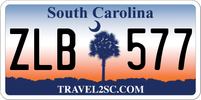 SC license plate ZLB577