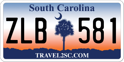 SC license plate ZLB581