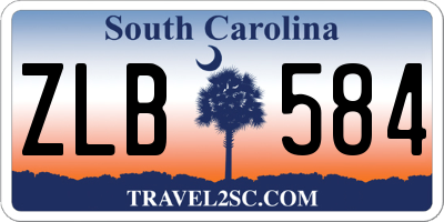 SC license plate ZLB584