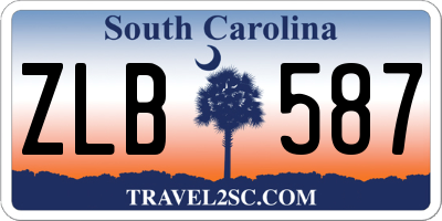 SC license plate ZLB587