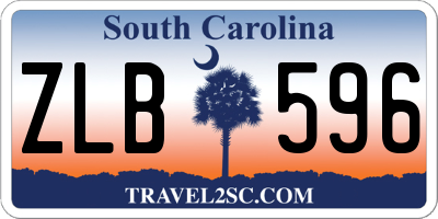 SC license plate ZLB596