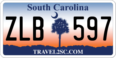 SC license plate ZLB597