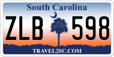 SC license plate ZLB598