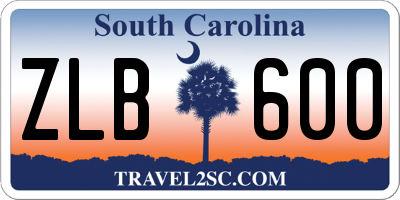 SC license plate ZLB600