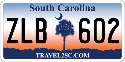 SC license plate ZLB602