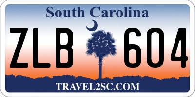 SC license plate ZLB604
