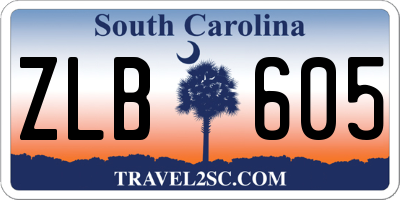 SC license plate ZLB605