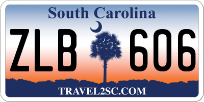 SC license plate ZLB606