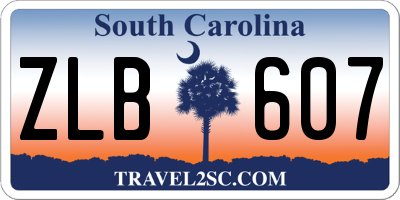 SC license plate ZLB607