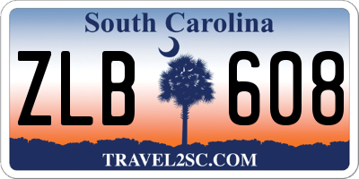SC license plate ZLB608
